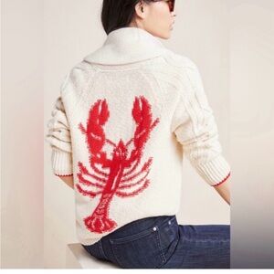 Anthropologie  red lobster sweater womens  xsmall